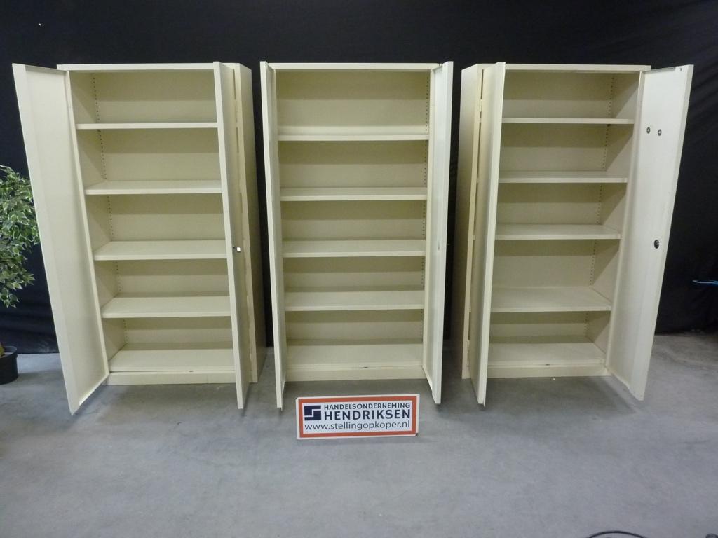 Stalen draaideurkast / kantoorkast / archiefkast 100x45x195, Gebruikt, Handelsonderneming Hendriksen, Met slot, 25 tot 50 cm