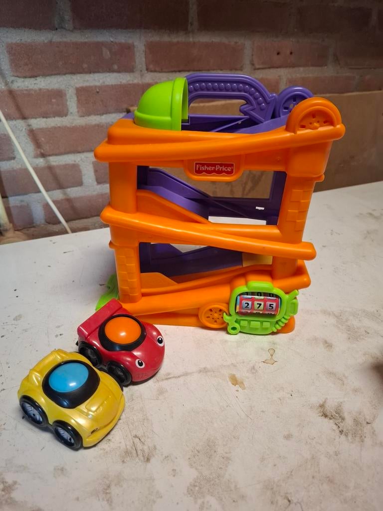 Fisher-Price Little People Wheelies Racebaan met 2 auto's, Kinderen en Baby's, Speelgoed | Fisher-Price, Ophalen of Verzenden