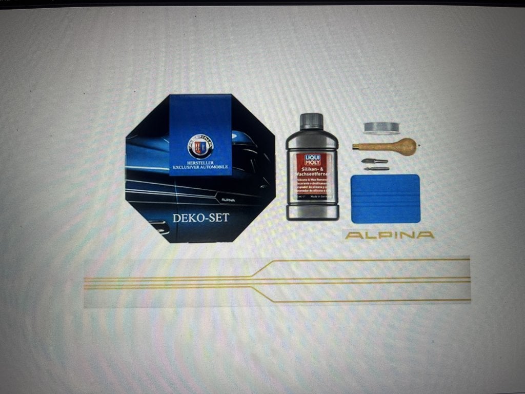 Alpina deko set GOUD voor BMW F30 F31 /  B3 D3 / striping, Nieuw, Alpina Germany, Achter, Alpina