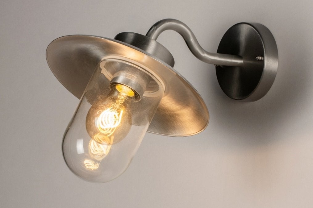 Buitenlamp wandlamp visserslamp aluminium glas tuin lamp, Ophalen of Verzenden, Nieuw