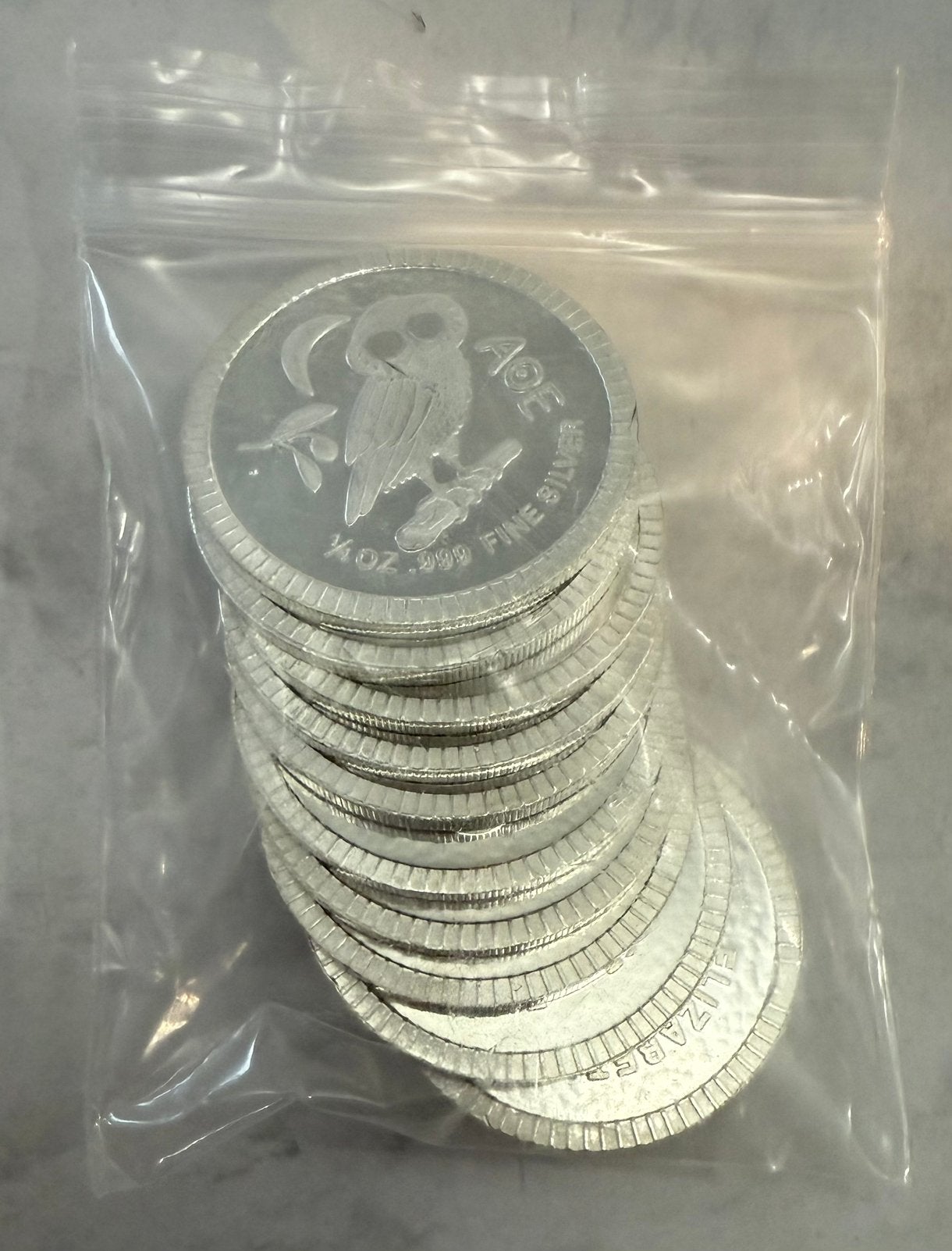 2,5 oz (10x 1/4 oz ) NIUE / Athenian Owl 999 zilver, Ophalen of Verzenden, Noord-Amerika, Zilver
