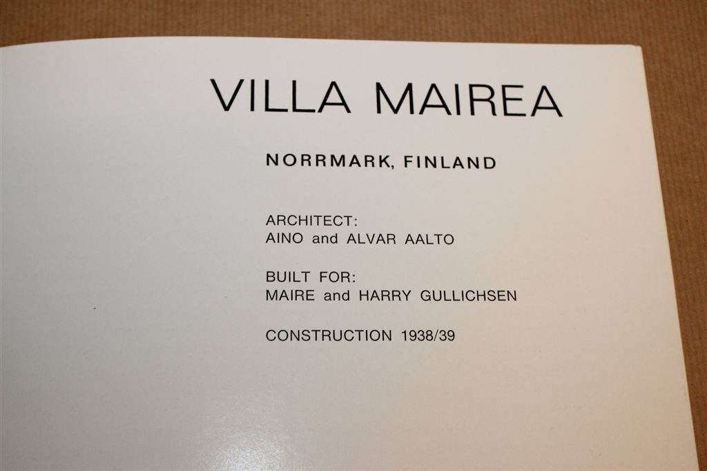 Villa Mairea — Alvar Aalto Architectuur, Finland 1972, Ophalen of Verzenden, Gelezen, Architecten