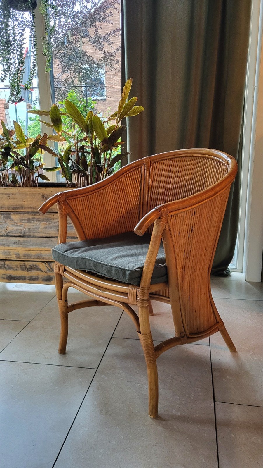 Vintage rotan stoelen met kussen, Ophalen