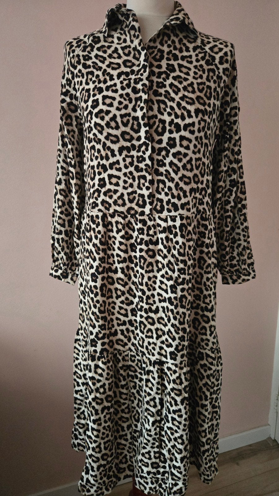 H&M Leopard Print Jurk - Maat XS, H&M, Meerkleurig, Ophalen of Verzenden, Zo goed als nieuw