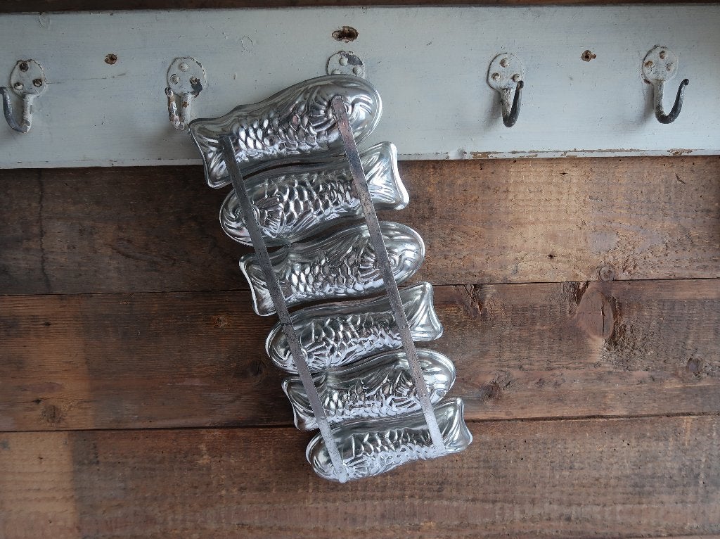Brocante chocoladevorm vissen  - Set van 6, Ophalen of Verzenden