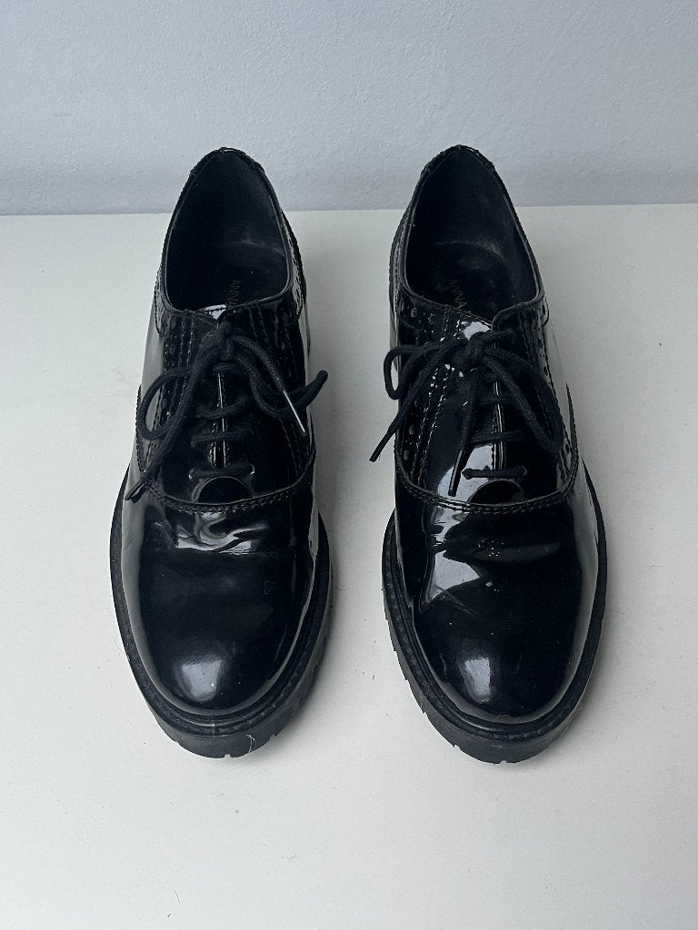 zwarte veterschoenen glansschoenen Anna Field maat 38, Kleding | Dames, Schoenen, Ophalen of Verzenden, Zo goed als nieuw, Zwart