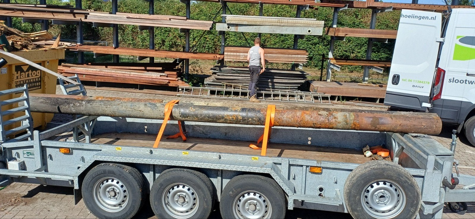 Grote stalen buizen, heipalen, hekpalen, Ophalen, Gebruikt, IJzer