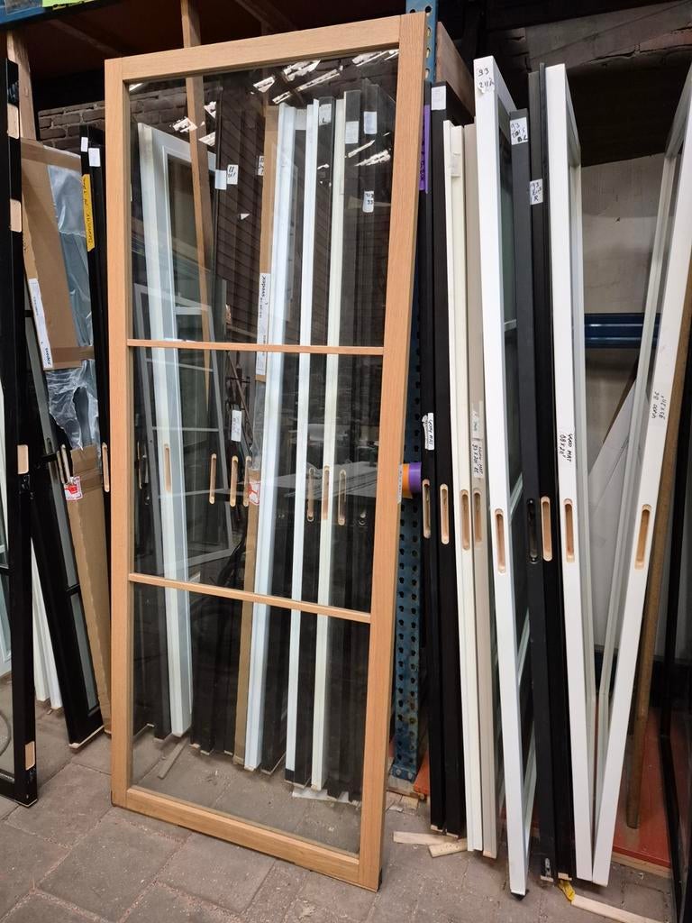 93x231,5cm eiken glas deur stomp kan ook als schuifdeur
