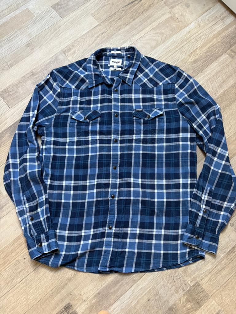 WRANGLER BLOUSE L, Ophalen of Verzenden, Zo goed als nieuw, Blauw, Halswijdte 41/42 (L)