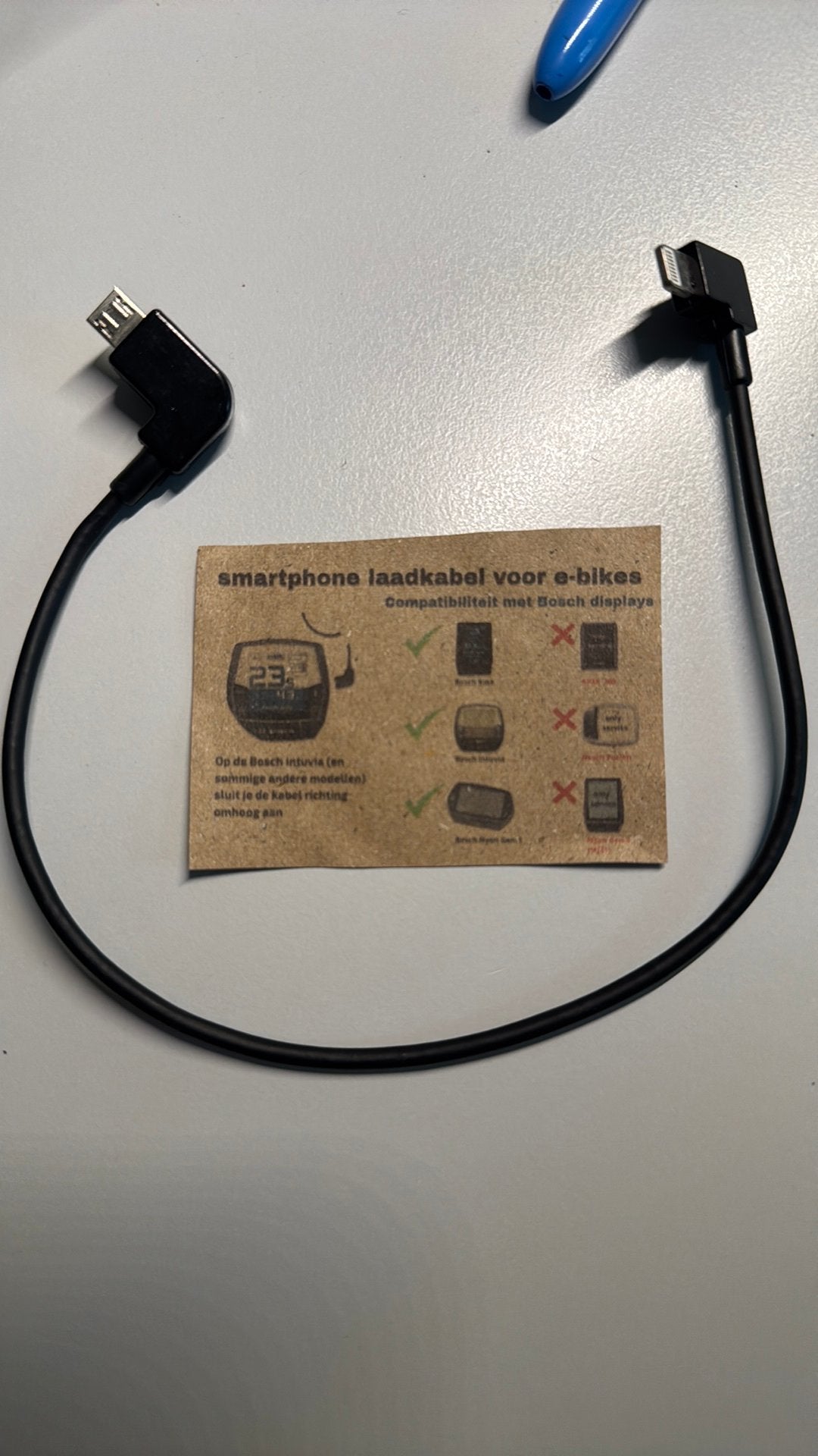 E-bike Iphone Kabel, Fietsen en Brommers, Verzenden, Zo goed als nieuw, Overige merken