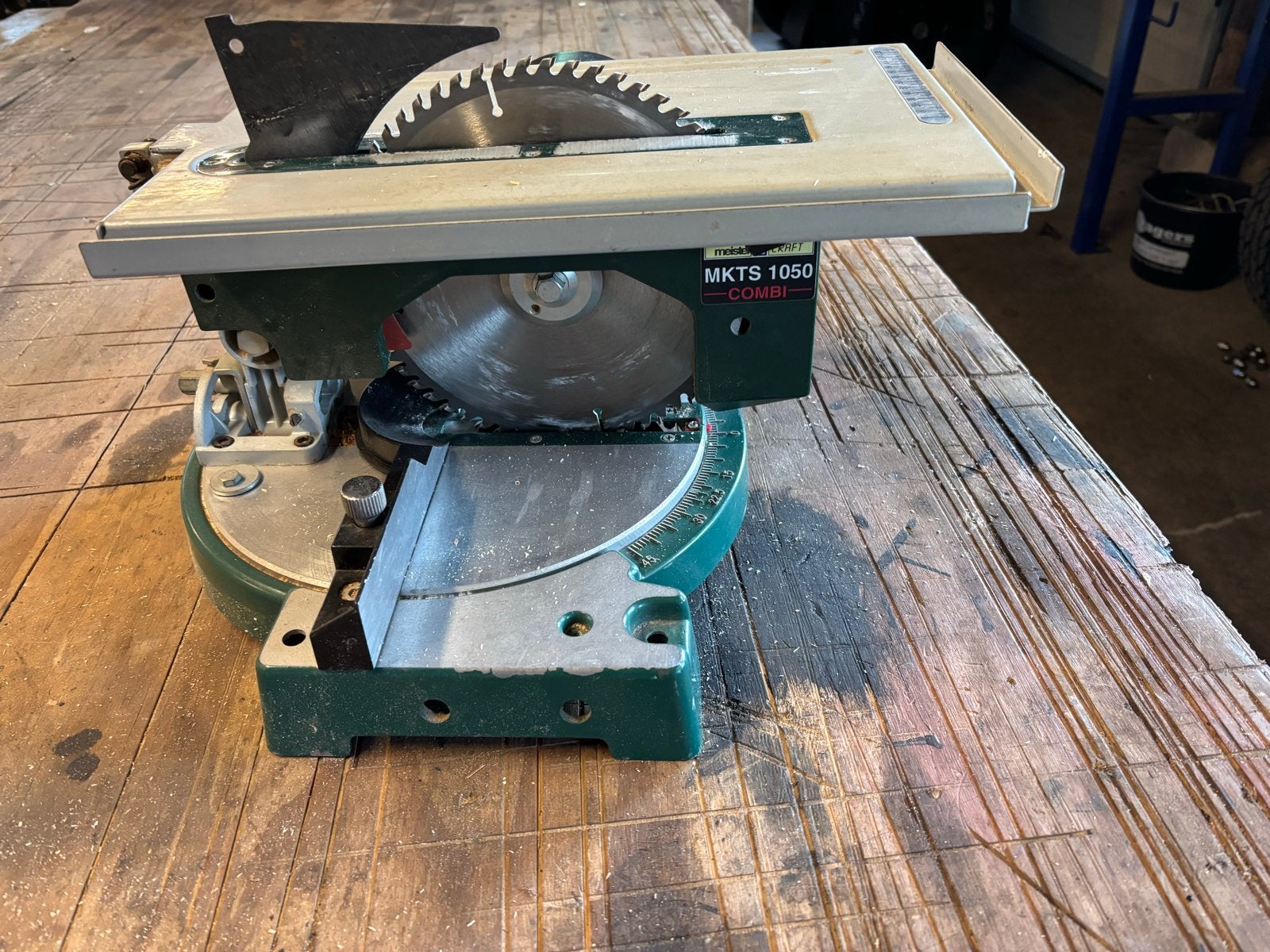 Meister Craft MKTS 1050 Combi Afkort-/Tafelzaag, Ophalen, Gebruikt, 600 tot 1200 watt, Afkortzaag