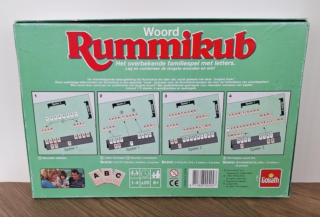 Woord Rummikub izgst 1995, Hobby en Vrije tijd, Gezelschapsspellen | Bordspellen, Een of twee spelers, Ophalen of Verzenden, Gebruikt