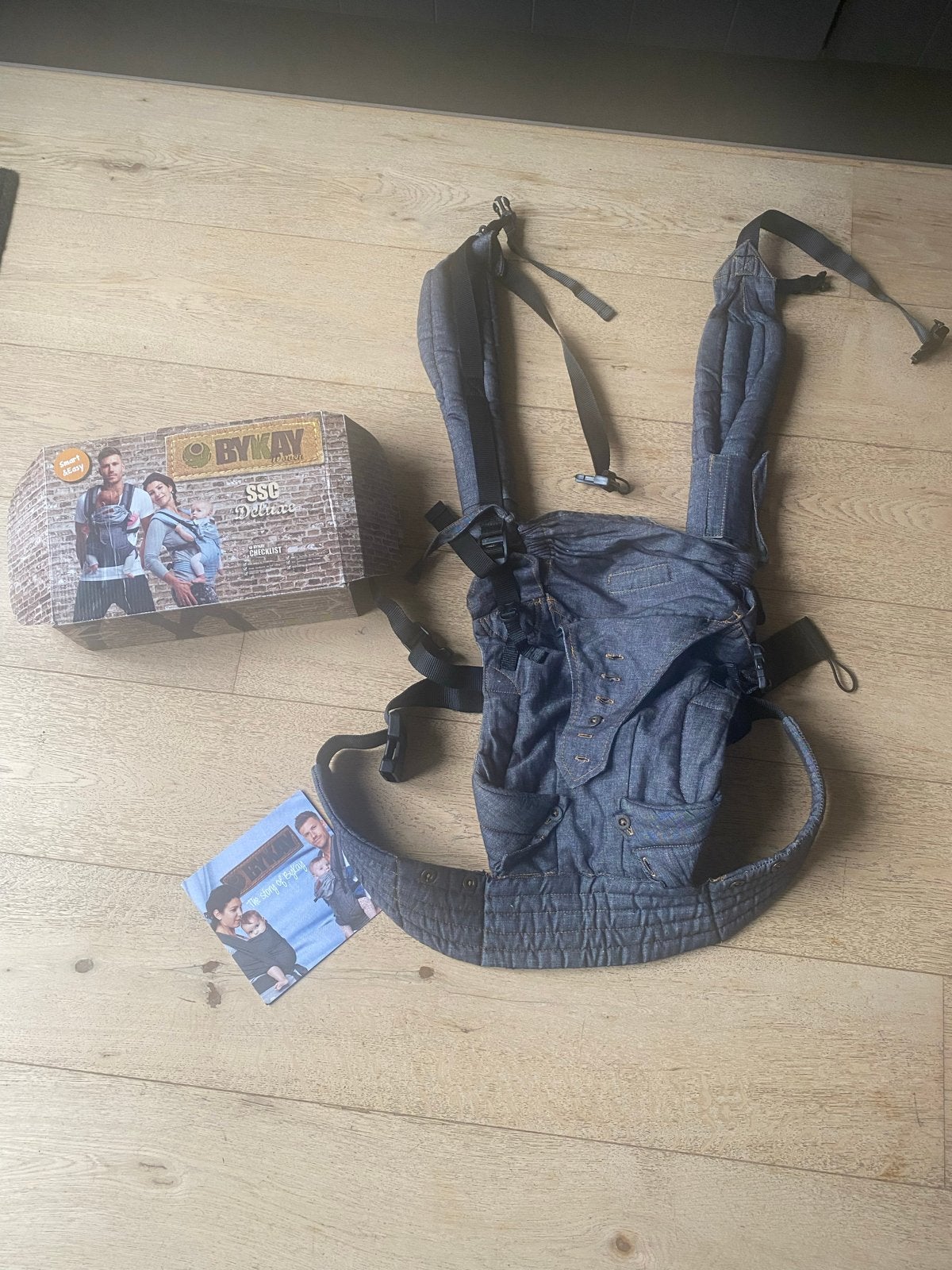 ByKay SSC Deluxe Draagzak - Denim, Zo goed als nieuw, Buik, Rug of Zij, Draagzak, Ophalen