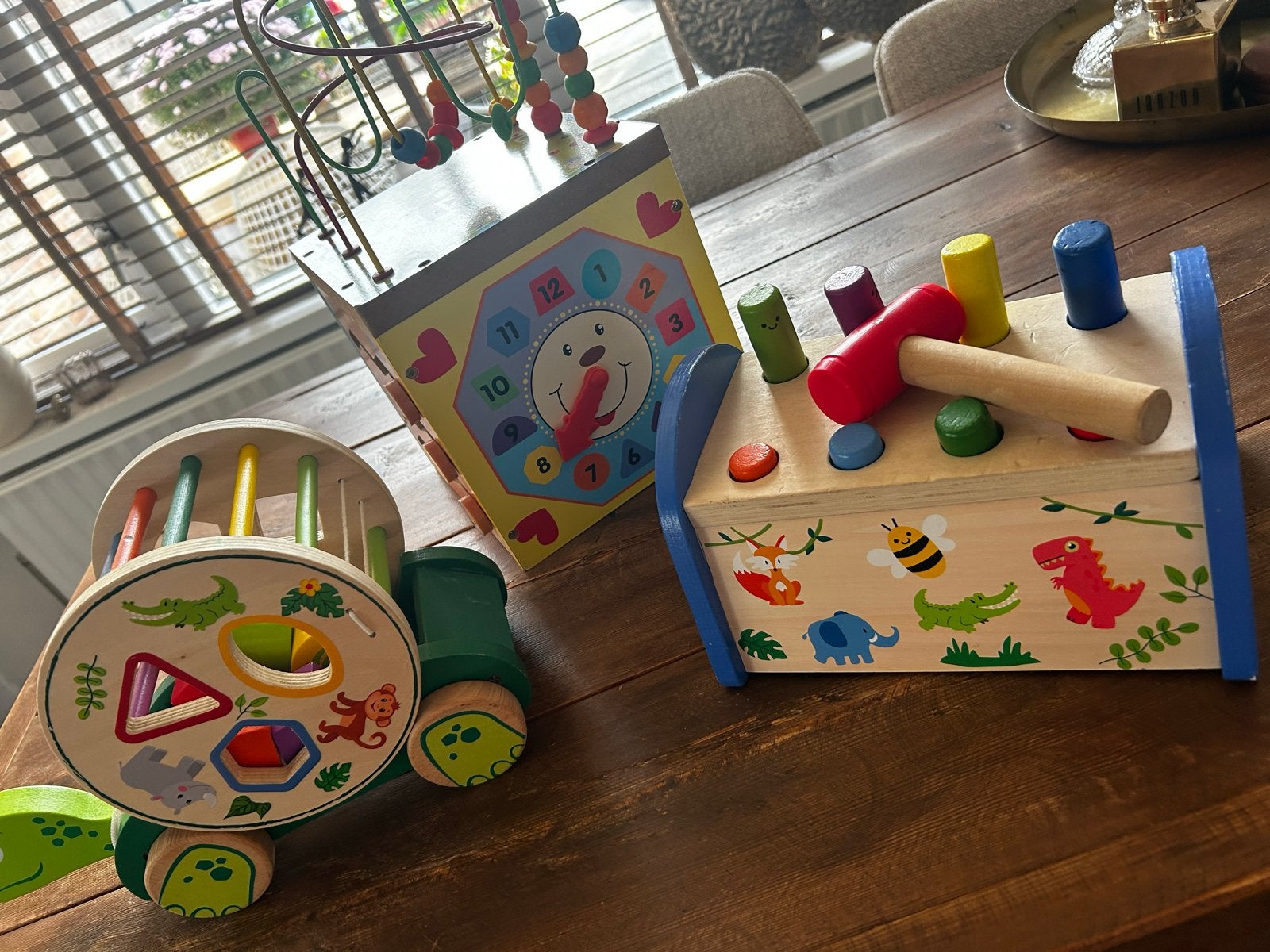 Houten speelgoed set: Rohan, sorteerschildpad en klopbank, Ophalen, Gebruikt, Overige typen