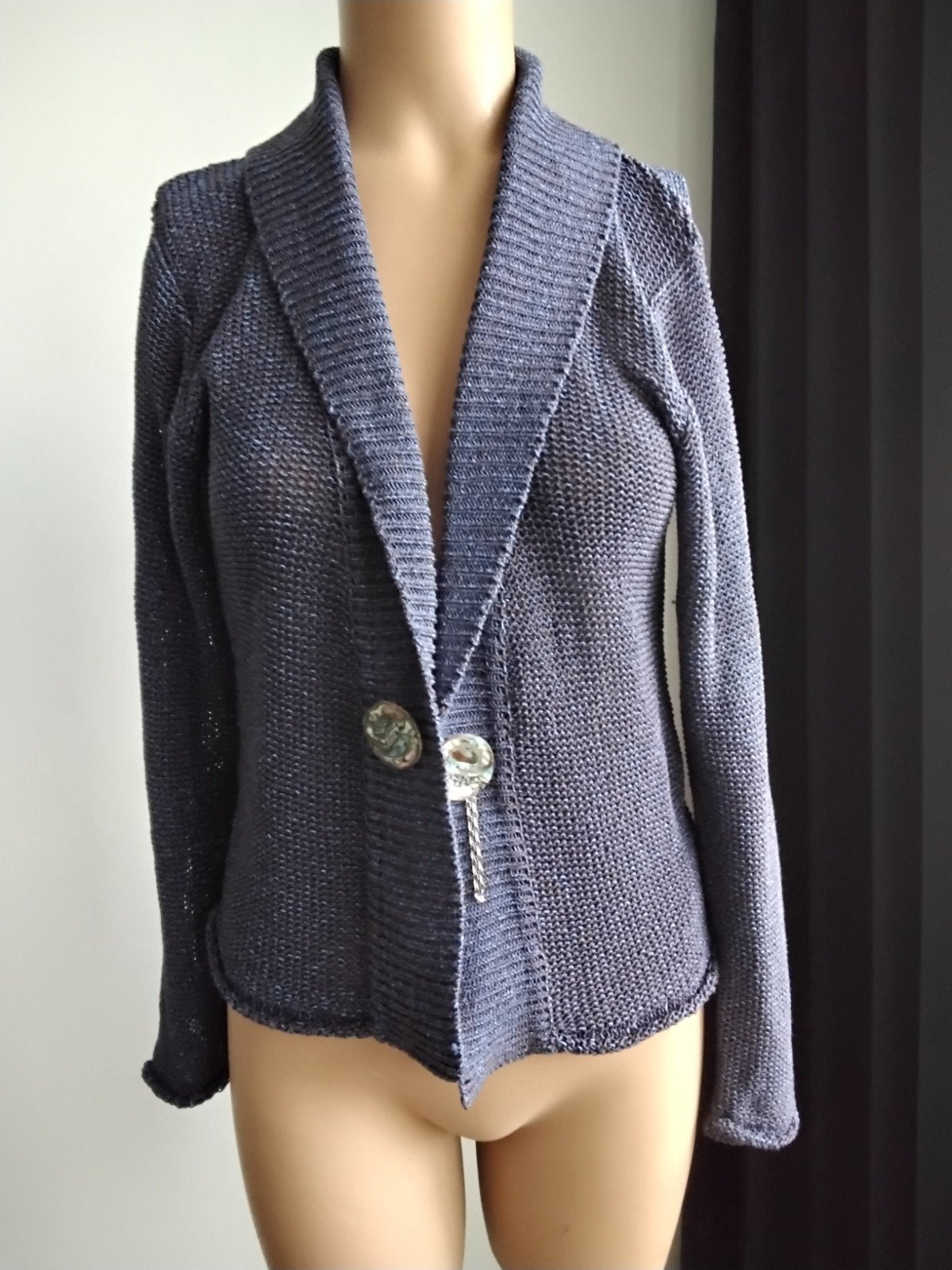 Biba gebreid jasje/vest in maat M, Maat 38/40 (M), Blauw, Biba, Ophalen of Verzenden