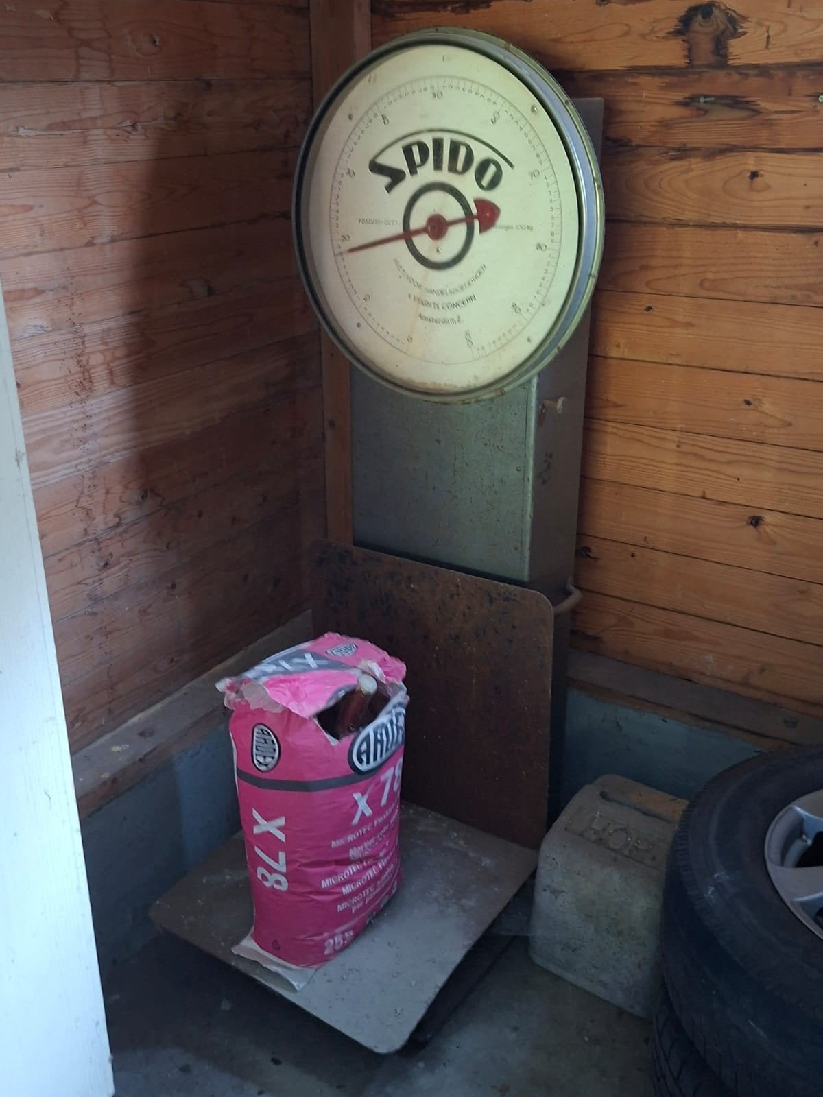 Grote Spido weegschaal - Vintage industriële weegschaal, Ophalen, Gebruikt, Vloerweegschaal, 50 tot 100 kg