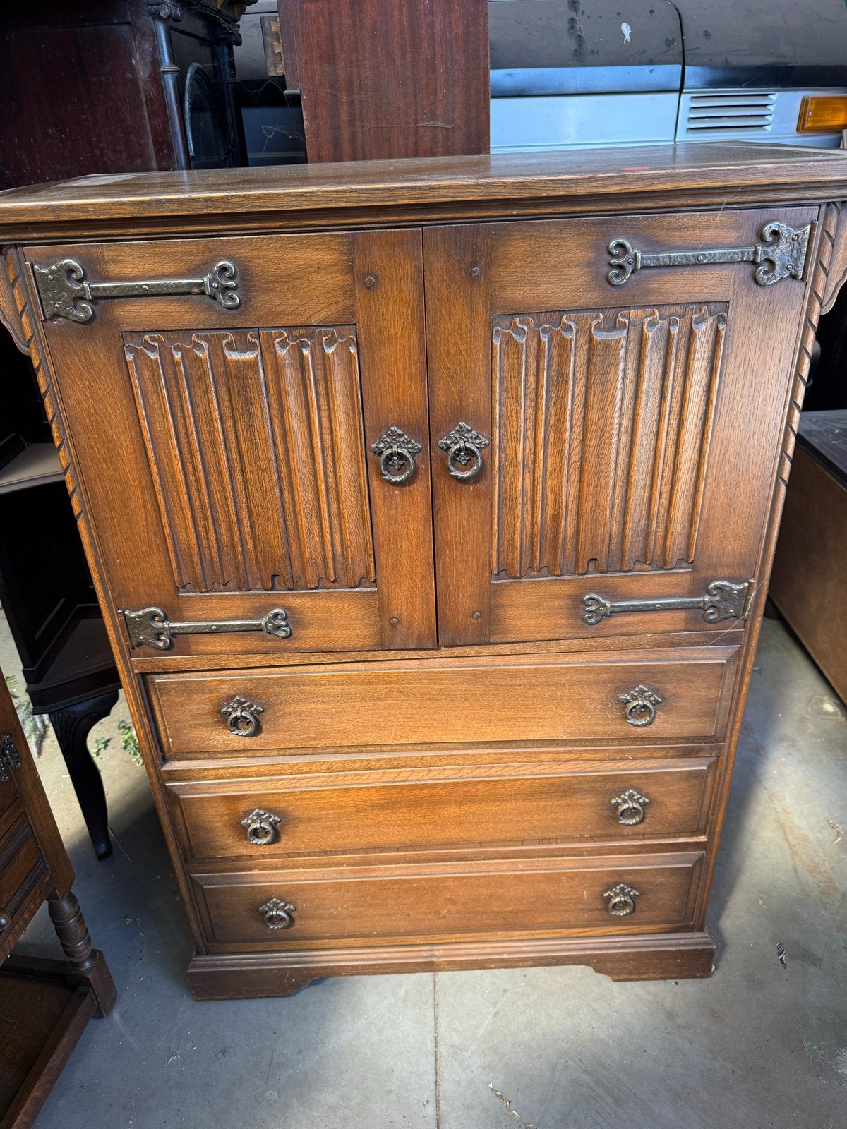 Antieke houten kast met lades en deuren, Antiek en Kunst, Ophalen