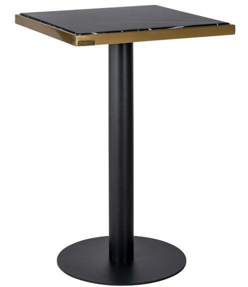 Richmond Interiors Zenza bistrotafel — Black/Gold — NIEUW, Huis en Inrichting, Tafels | Bijzettafels, Ophalen, Minder dan 55 cm