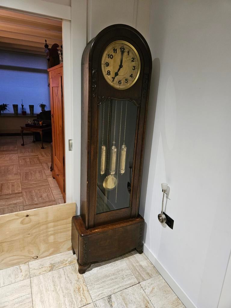 Antieke staande klok met slinger en gewichten, Antiek en Kunst, Antiek | Klokken, Ophalen