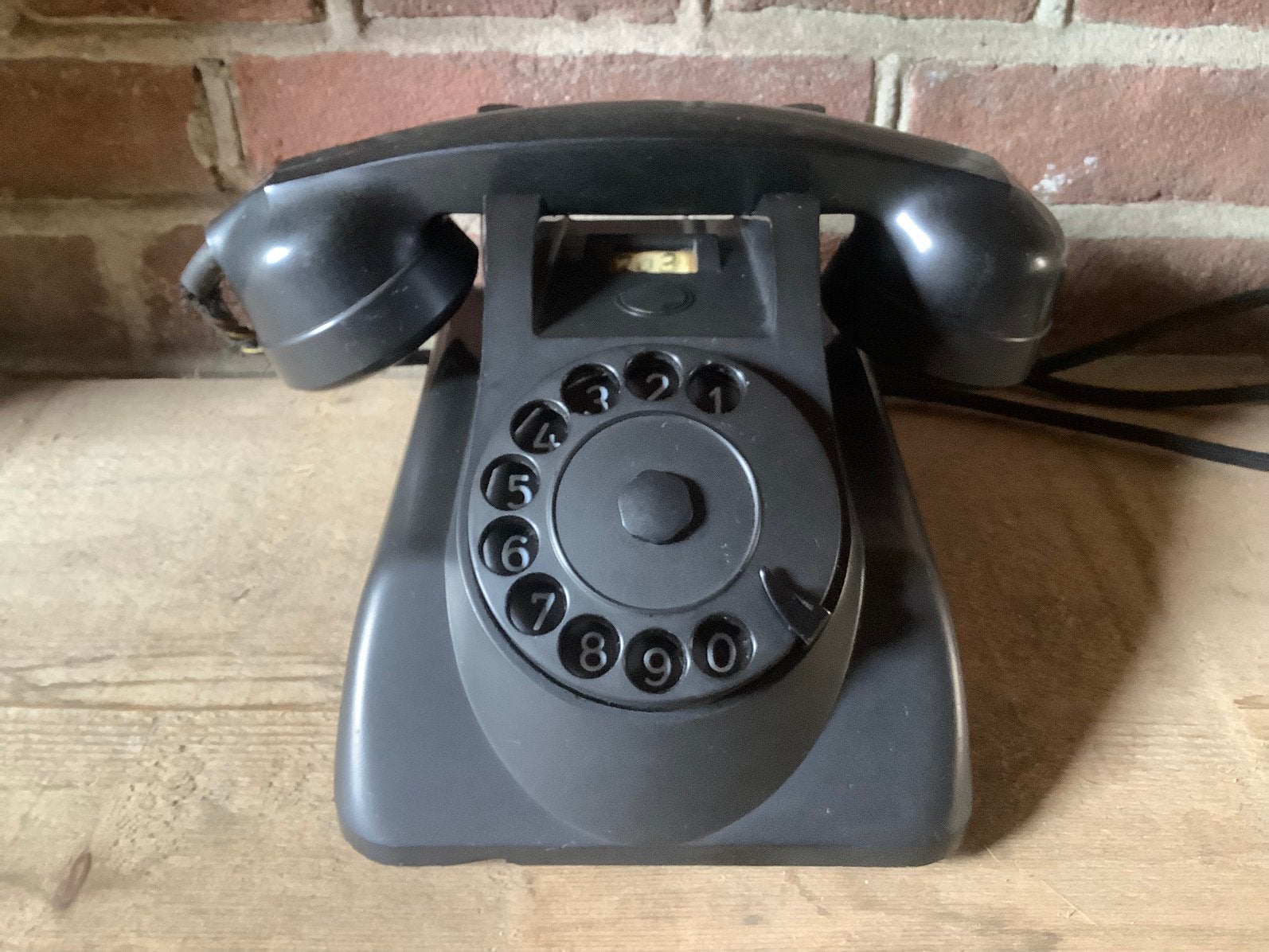 Vintage Philips zwart bakeliet telefoon, Ophalen of Verzenden, Gebruikt, Met draaischijf