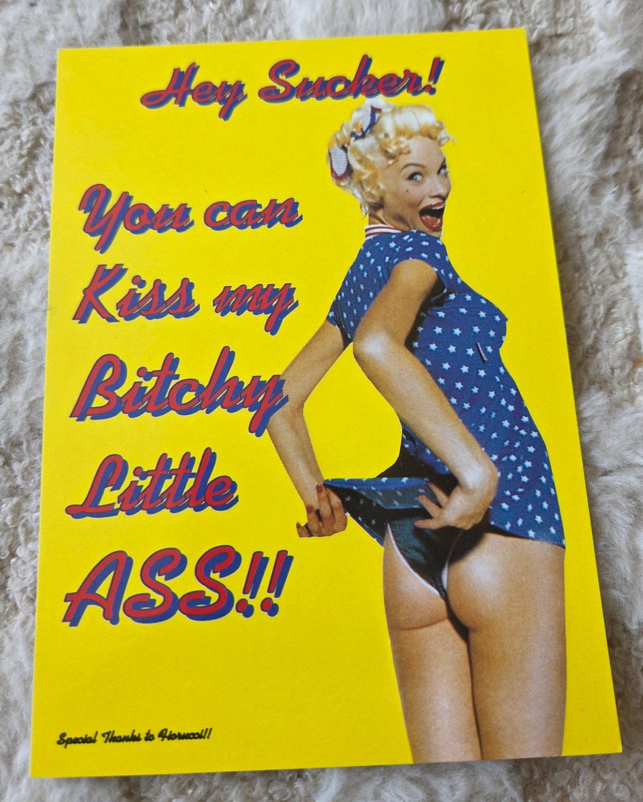 Pin-up Girl "Hey Sucker!", Verzenden, 1980 tot heden, Ongelopen, Overige thema's