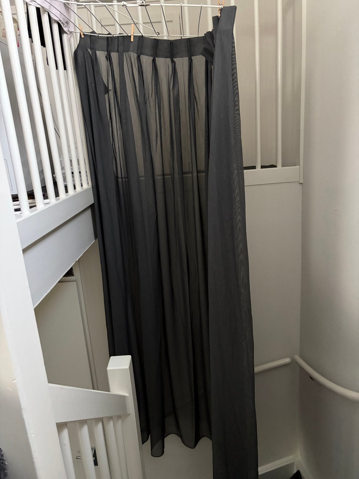 Donkergrijze vitrage inbetween  - 2 stuks, Ophalen, Vitrage, Overige merken, Polyester