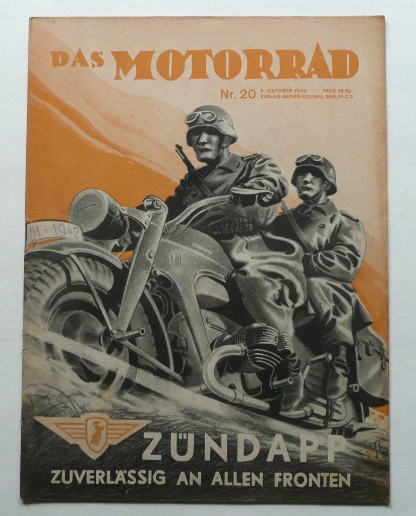 Das Motorrad (03 oktober 1942) met Zündapp KS750 op de cover, Verzenden, Gelezen, Algemeen