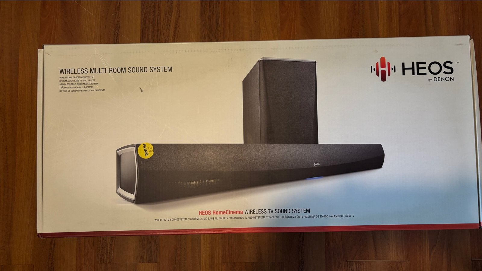 Denon HEOS HomeCinema Soundbar met draadloze subwoofer, Ophalen, Met externe subwoofer, Gebruikt