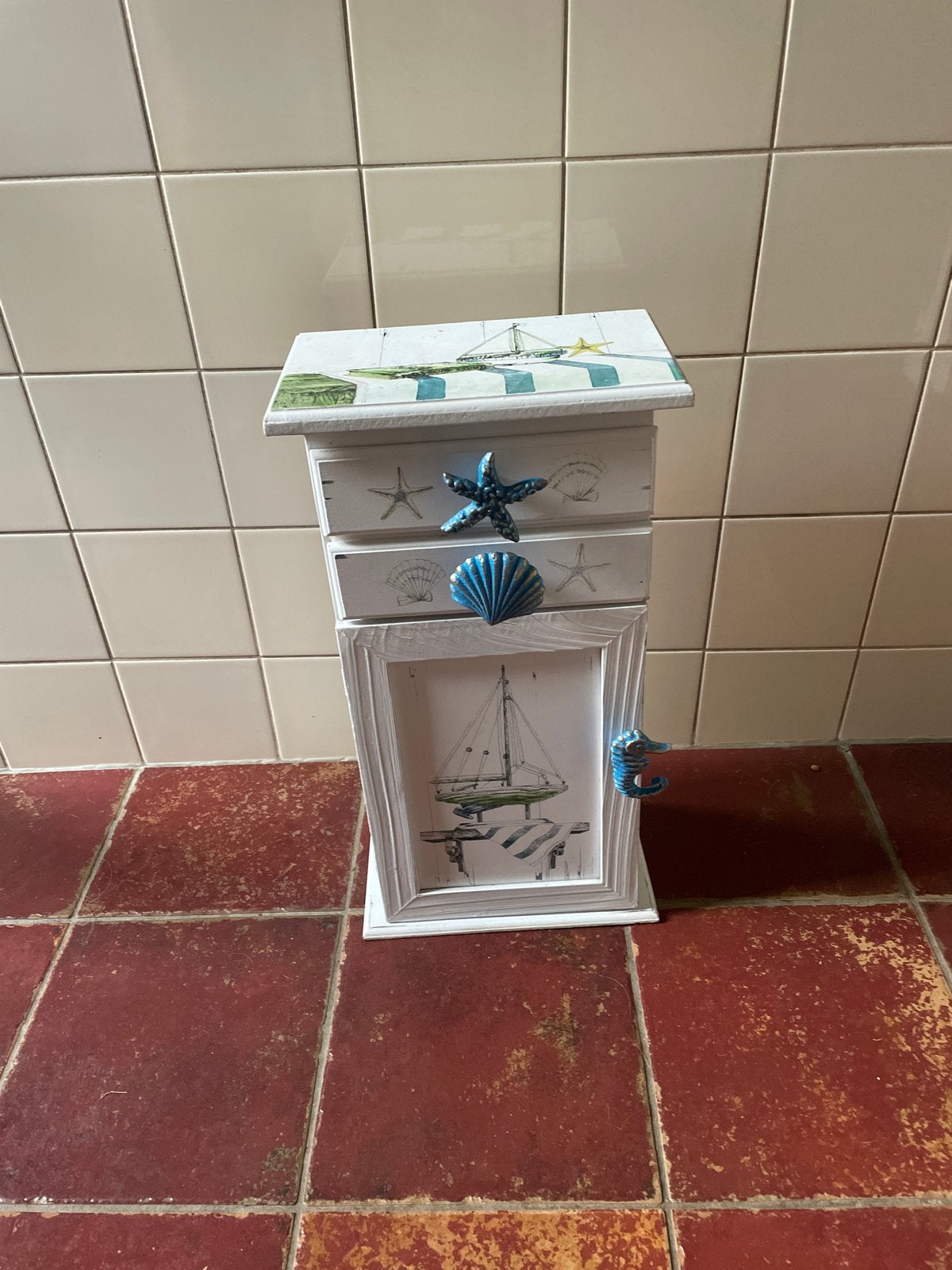 Decoratieve maritieme kast met lades en opbergruimte, Ophalen, Gebruikt