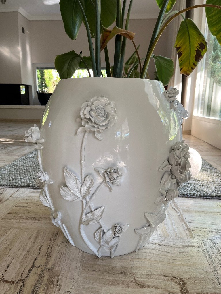 Bloempot binnen, Tuin en Terras, Bloempotten, Gebruikt, Rond, Binnen, Aardewerk
