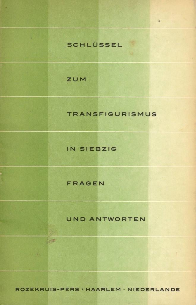 Schlüssel zum Transfigurismus, Achtergrond en Informatie, Spiritualiteit algemeen, Ophalen of Verzenden, Onbekend