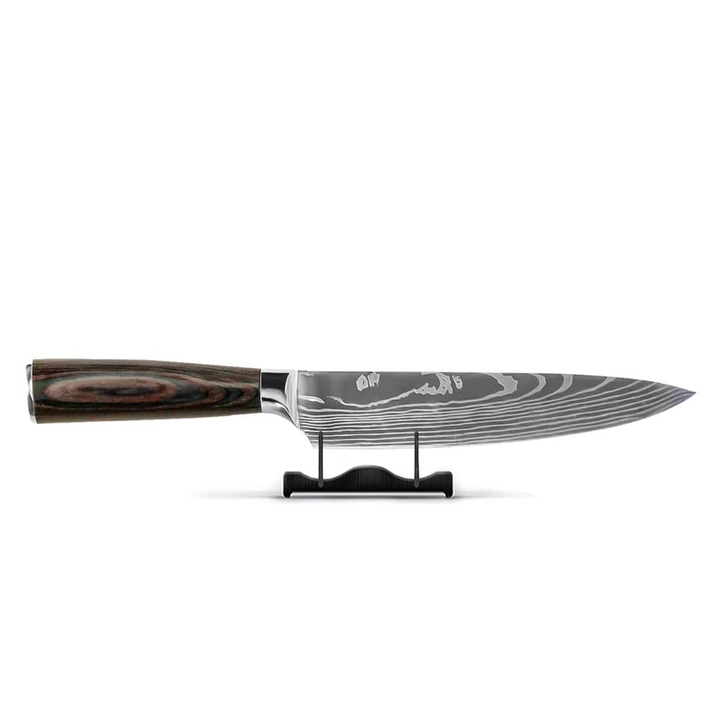 Damascus Print Koksmes 20 cm koken messenset nieuw, Ophalen of Verzenden, Nieuw