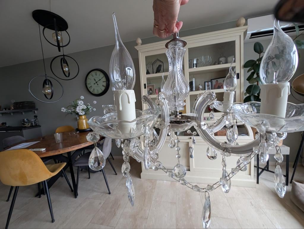 Elegante kristallen kroonluchter met 5 armen, Ophalen