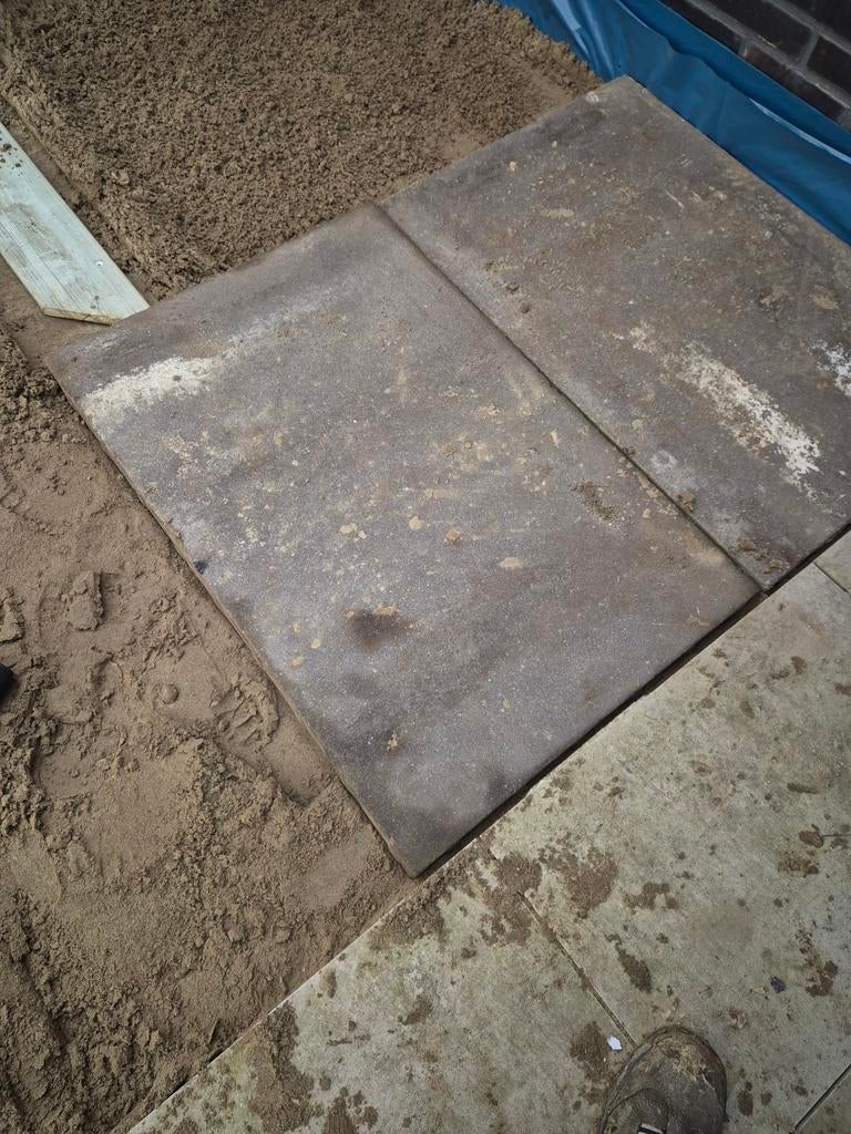Tuintegels 90x60x6, Ophalen, Gebruikt, Beton, Terrastegels