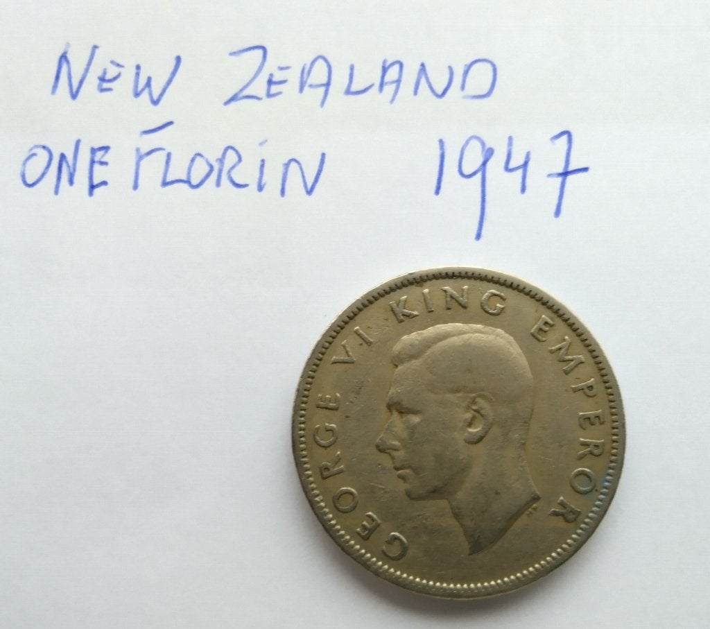 1 Florin New Zealand 1947, Postzegels en Munten, Ophalen of Verzenden, Losse munt