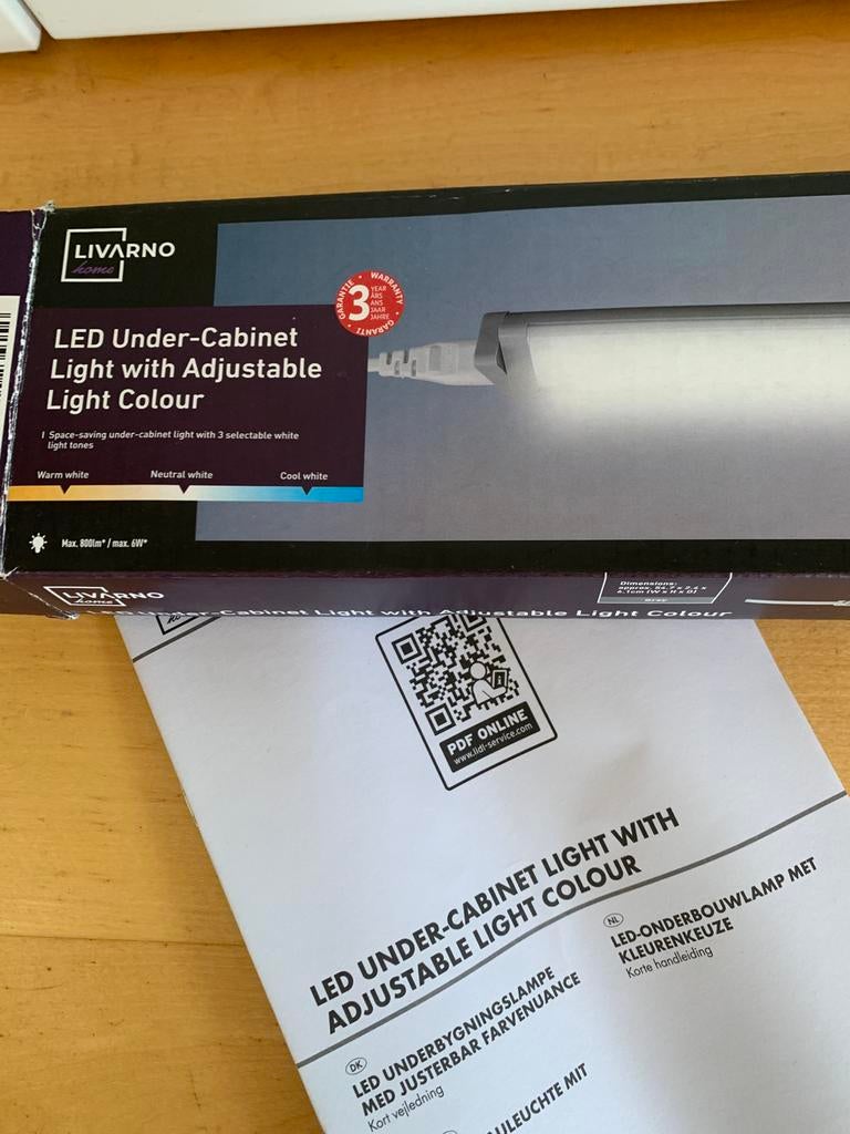 NIEUW! Livarno Led Onderbouwlamp met kleurkeuze, Ophalen, Zo goed als nieuw