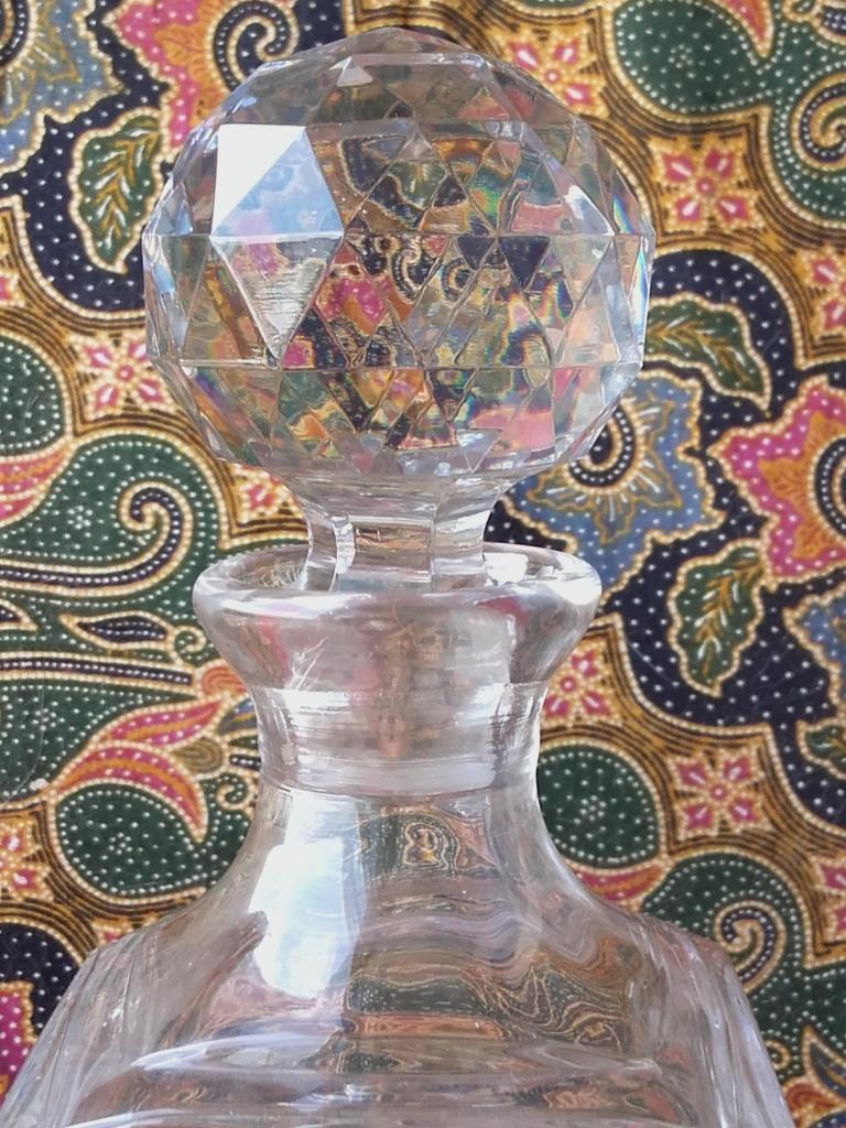 Mooie oude whiskykaraf uit Engeland van kristal 27,2 cm., Antiek en Kunst, Ophalen of Verzenden
