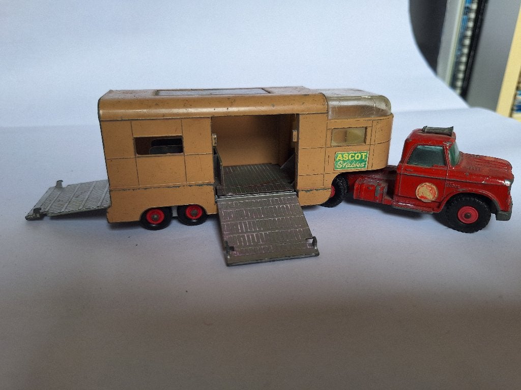 Lesney Matchbox King Size K-18 Dodge paardentrailer, Ophalen of Verzenden, Gebruikt, Auto