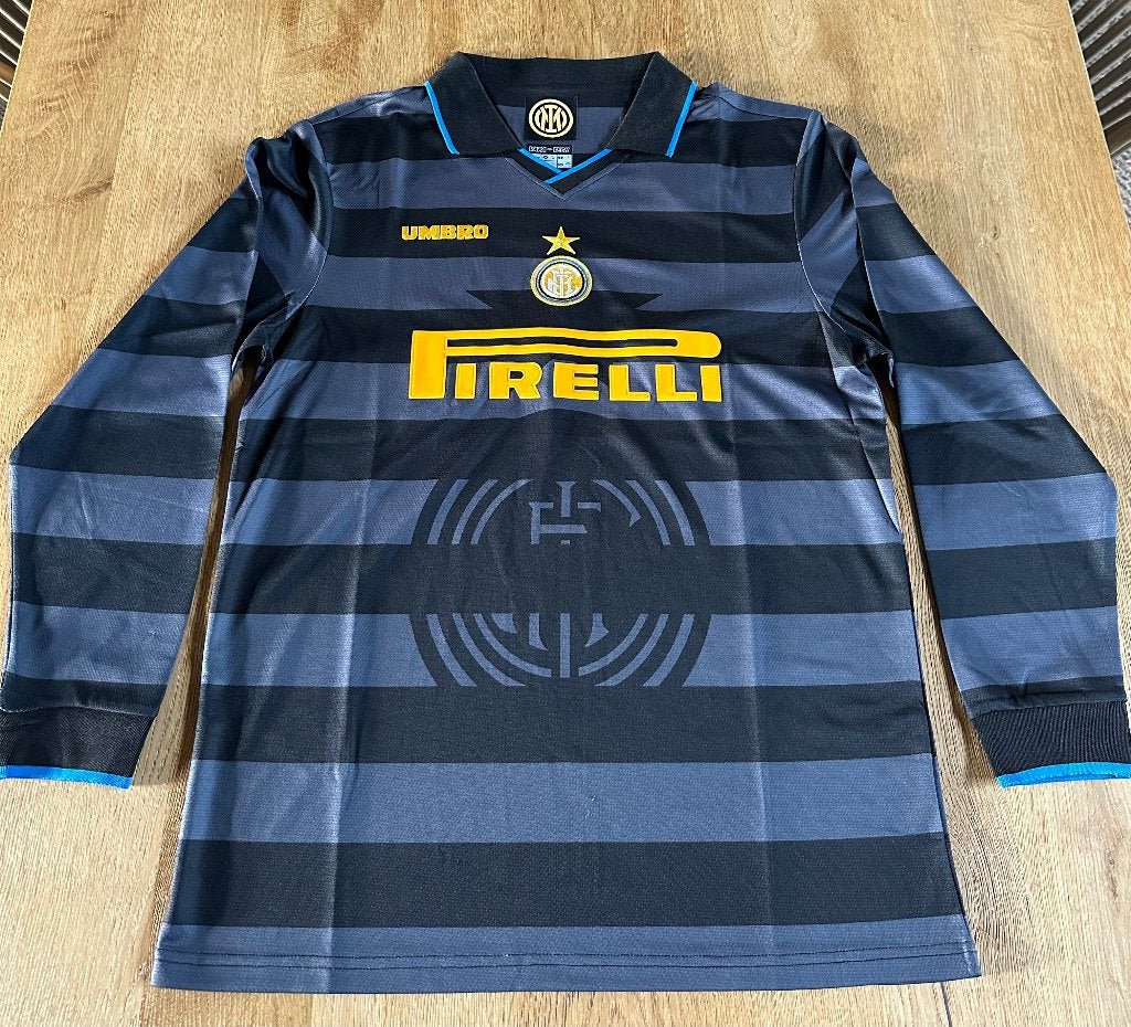 Inter Milan 97/98 derde shirt longsleeve, Maat L, Ophalen of Verzenden, Zo goed als nieuw, Shirt