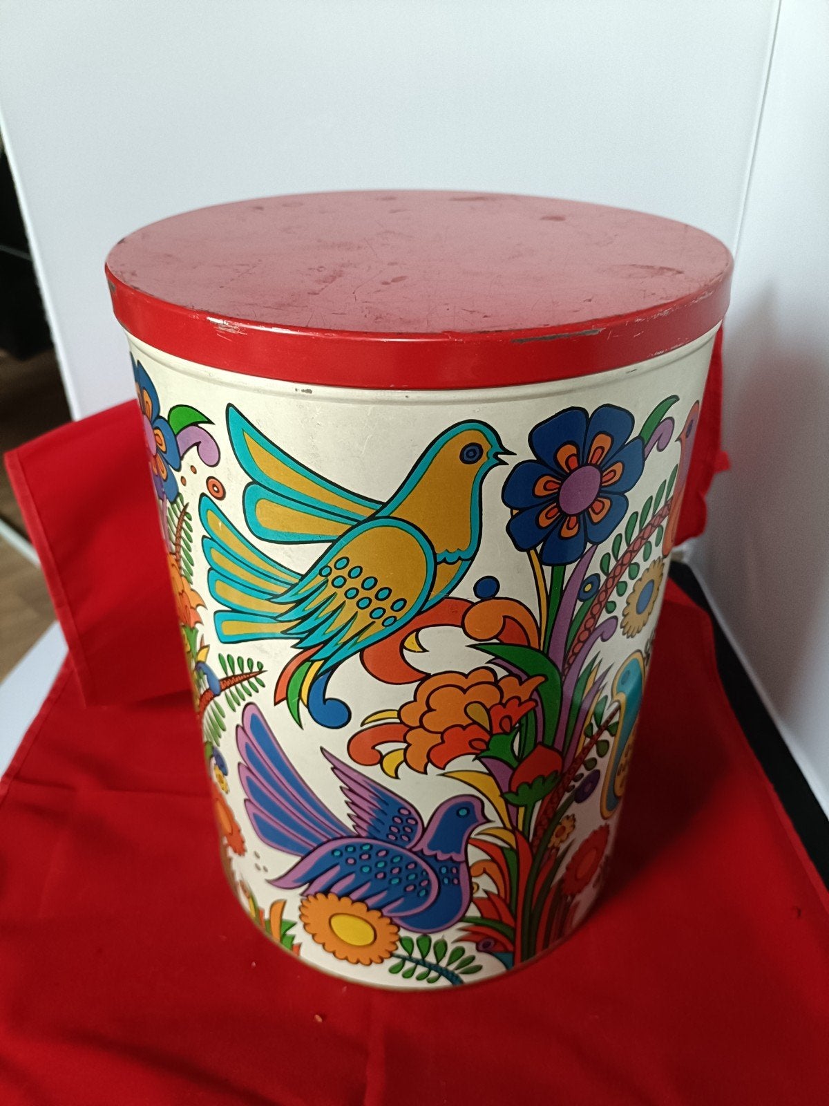 Vintage Retro Blik met Vogels en Bloemen - Gebruikt, Ophalen of Verzenden, Gebruikt, Overige, Overige merken