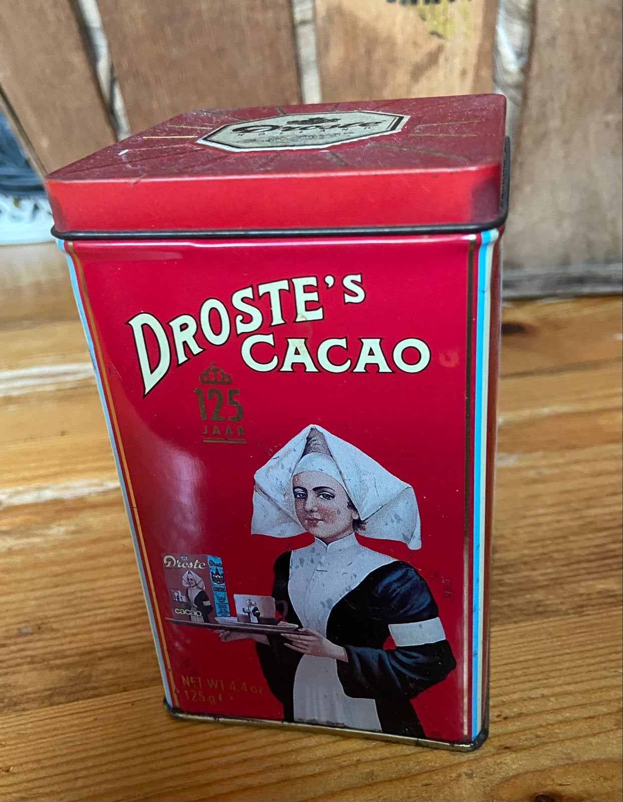 Vintage Droste Cacao Blik - 125 Jaar Jubileumeditie, Verzamelen, Blikken, Ophalen of Verzenden, Gebruikt, Overige, Droste