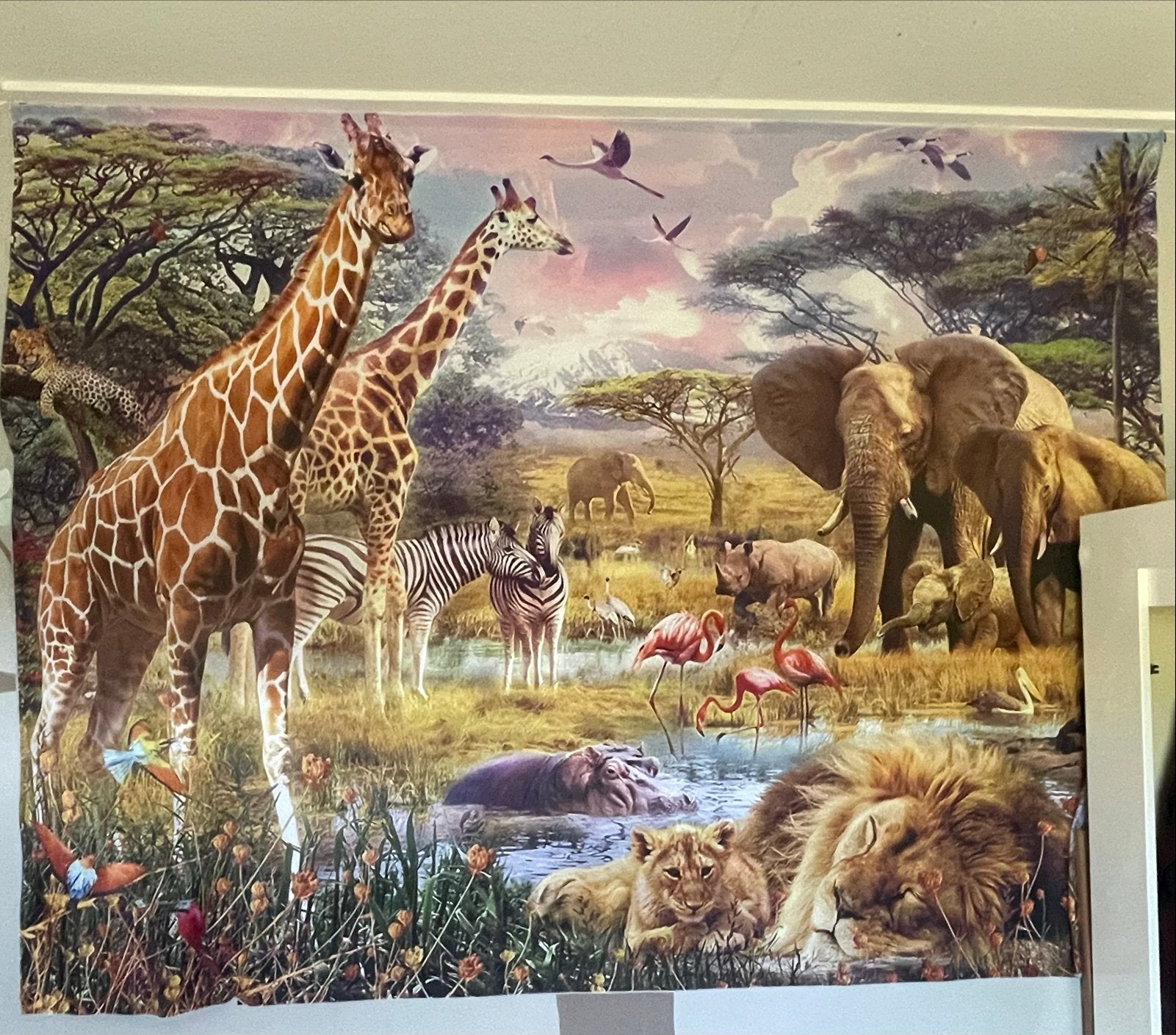 Safari Dieren Doek - 150 x 200 cm, Ophalen of Verzenden, Gebruikt, Meerkleurig, Textiel
