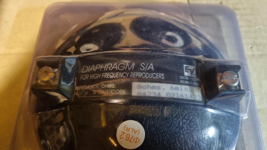 Diafragma EV DH7N, DH1A Electro-Voice s/a diafragma, Refurbished, 120 watt of meer, Center speaker, Ophalen