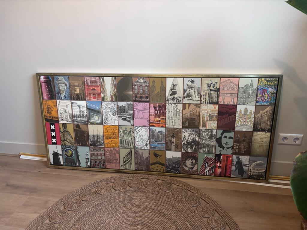 Groot Schilderij Amsterdam Canvas 160x70cm, Antiek en Kunst, Ophalen