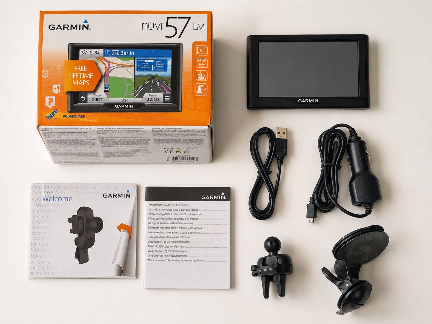 Garmin nüvi 57LM navigatiesysteem – compleet met accessoires, Ophalen of Verzenden, Zo goed als nieuw