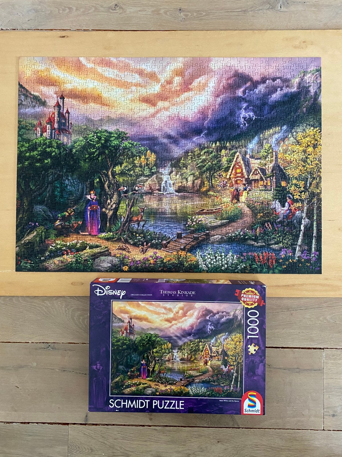 Disney puzzel Sneeuwwitje 1000 stukjes Thomas Kinkade, Ophalen, 500 t/m 1500 stukjes, Zo goed als nieuw