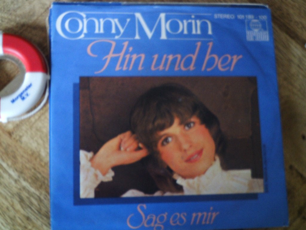 Conny Morin - Hin und Her / Sag es mir (Single) 11s, 7 inch, Zo goed als nieuw, Beschermende buitenhoes, Overige typen