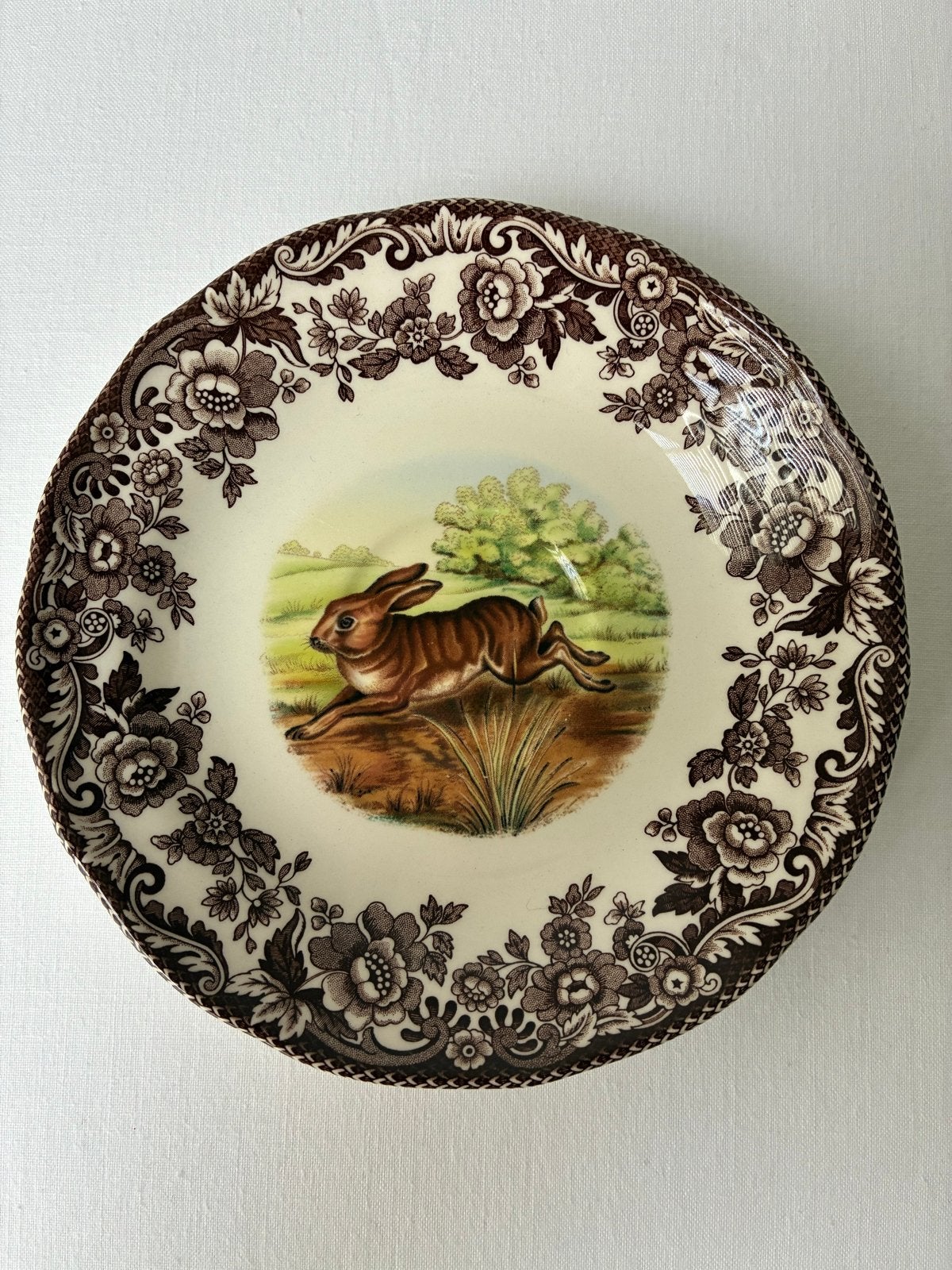 2 Spode Woodland schoteltjes met haas decor, Antiek en Kunst, Ophalen of Verzenden