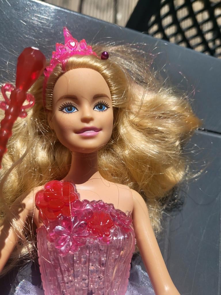 Barbie prinses met roze jurk en toverstaf, Ophalen of Verzenden, Gebruikt, Barbie
