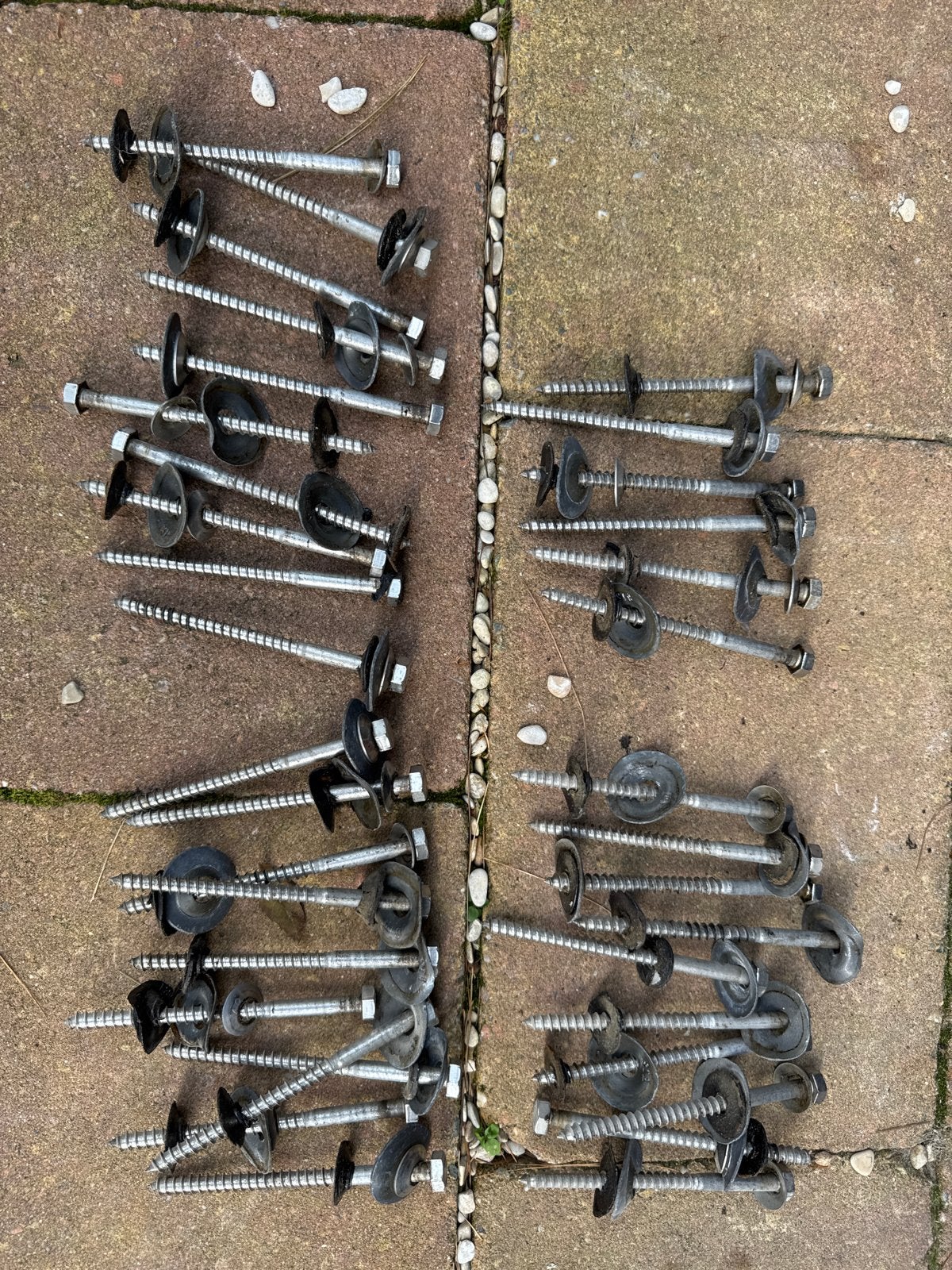 34x rvs 7x110mm M7 dakpanplaatschroeven / golfplaatbouten, Doe-het-zelf en Verbouw, 100 tot 250 mm, Gebruikt, Schroeven, Ophalen of Verzenden